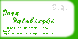 dora malobiczki business card